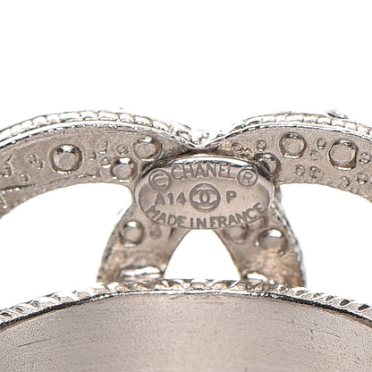 Chanel Crystal CC Ring 6 Silver 9 of 10
