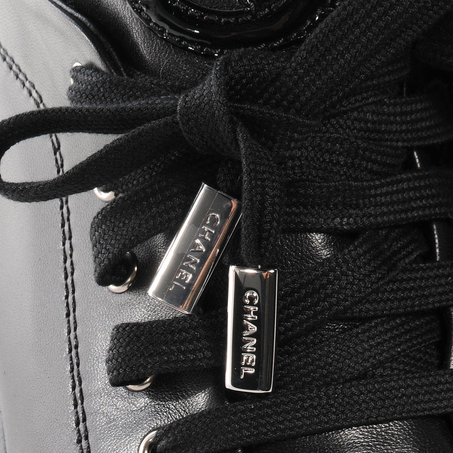 Leather Patent Cap Toe CC Sneakers Black 36.5