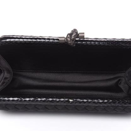 Bottega Veneta Satin Ayers Intreccio Impero Stretch Knot Clutch Black 5 of 10