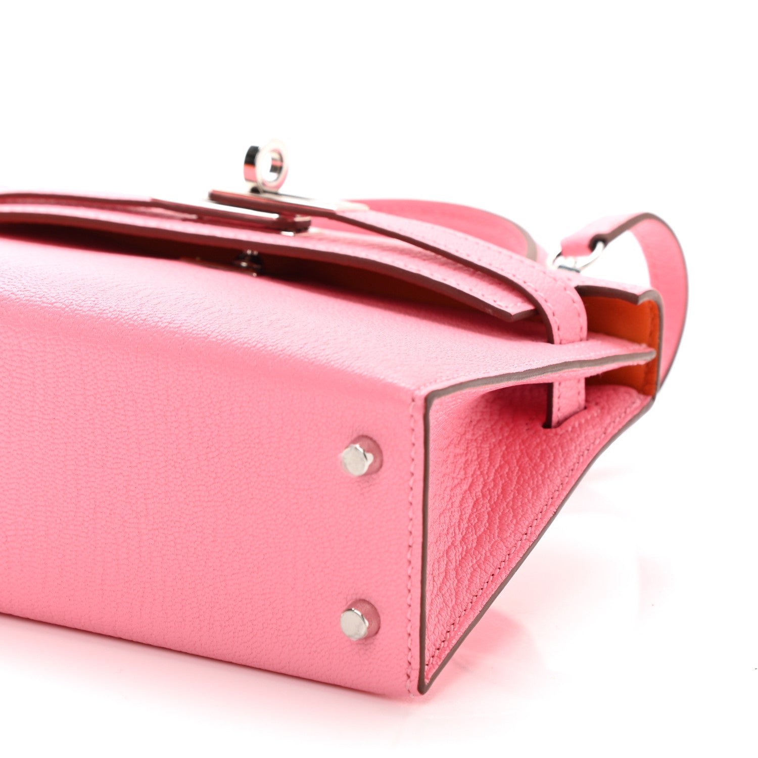 Hermes Chevre Mysore Verso Mini Kelly Sellier 20 Rose Confetti Sanguine 10 of 13
