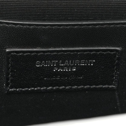 Saint Laurent Grain De Poudre Textured Mixed Matelasse Medium Triquilt Monogram Satchel White 6 of 20
