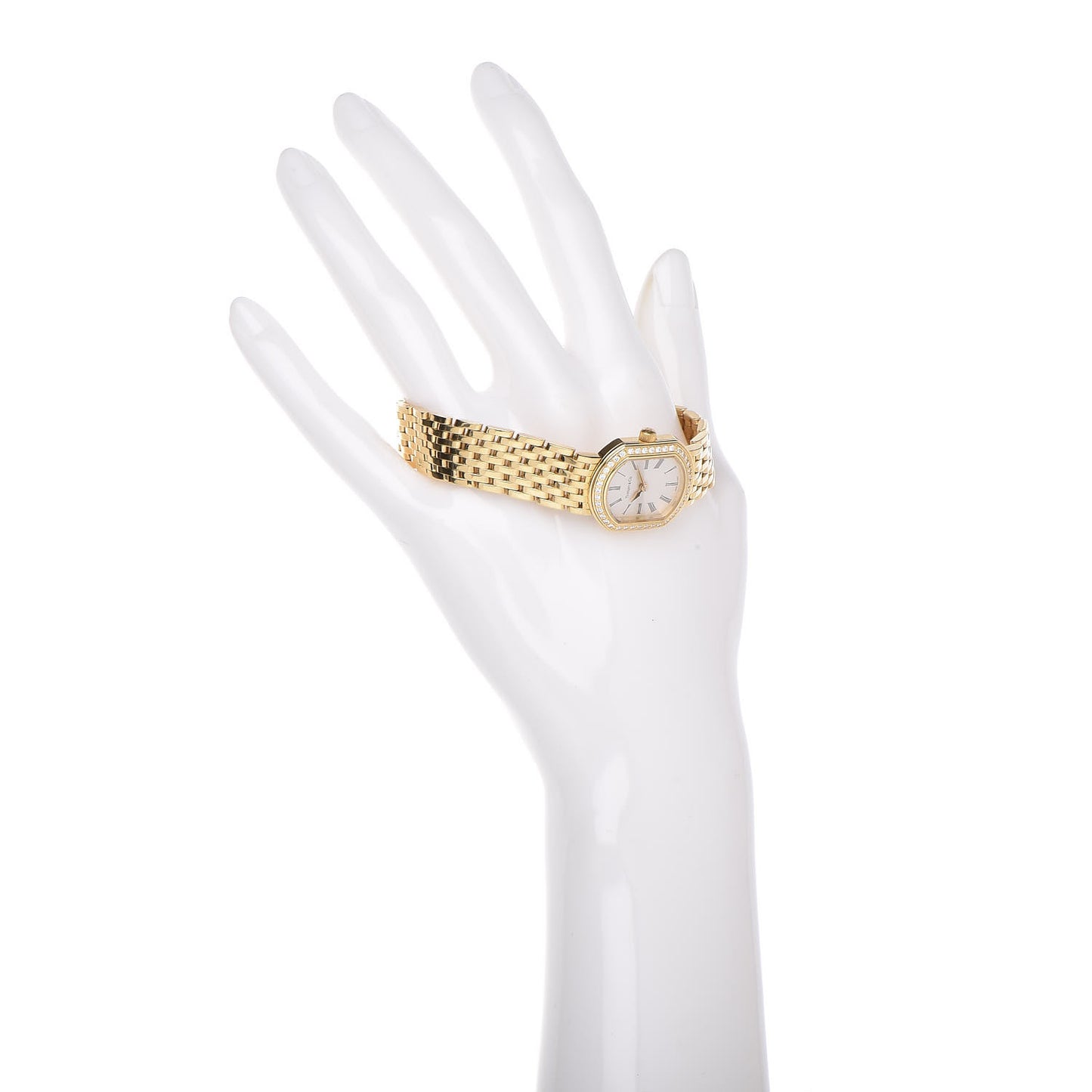 18K Yellow Gold Diamond Bezel 21mm Resonator Quartz Watch