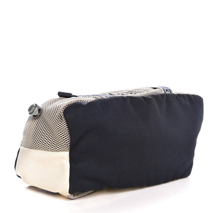 Chanel Nylon Mesh Sport Belt Bag Navy White 4 of 9