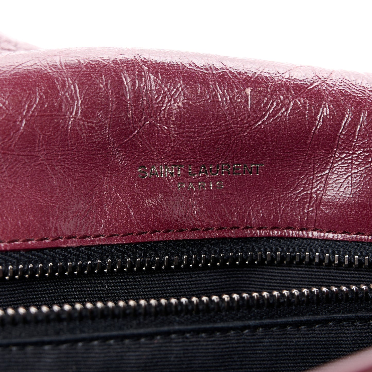 Crinkled Calfskin Matelasse Monogram Medium Niki Chain Satchel Rouge Legion