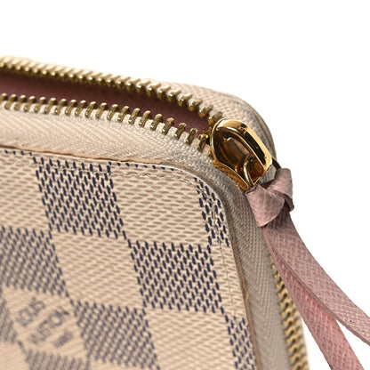 Louis Vuitton Damier Azur Clemence Wallet Rose Ballerine 7 of 9