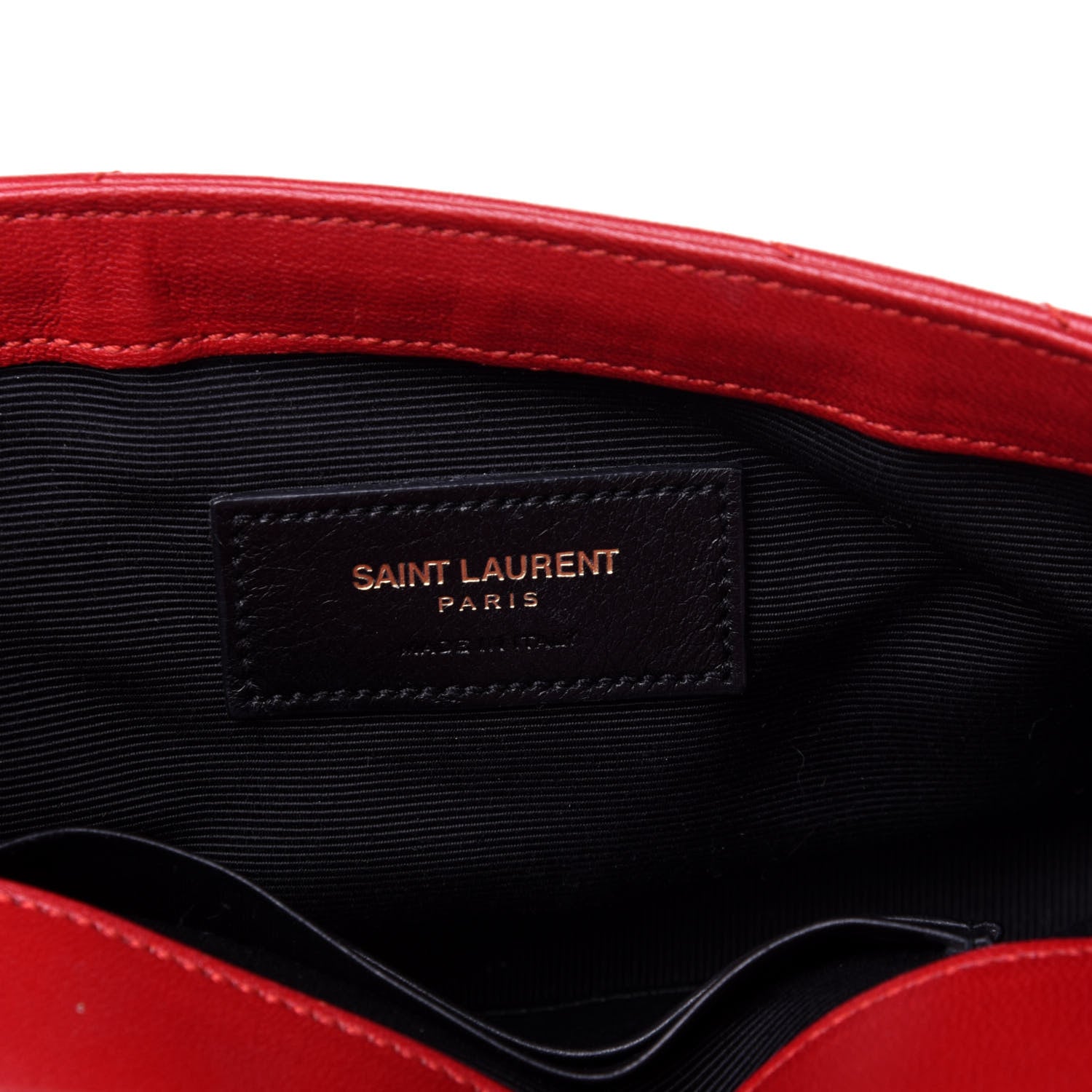 Saint Laurent Nappa Matelasse Chevron Classic Monogram Baby Chain Bag New Red 9 of 14