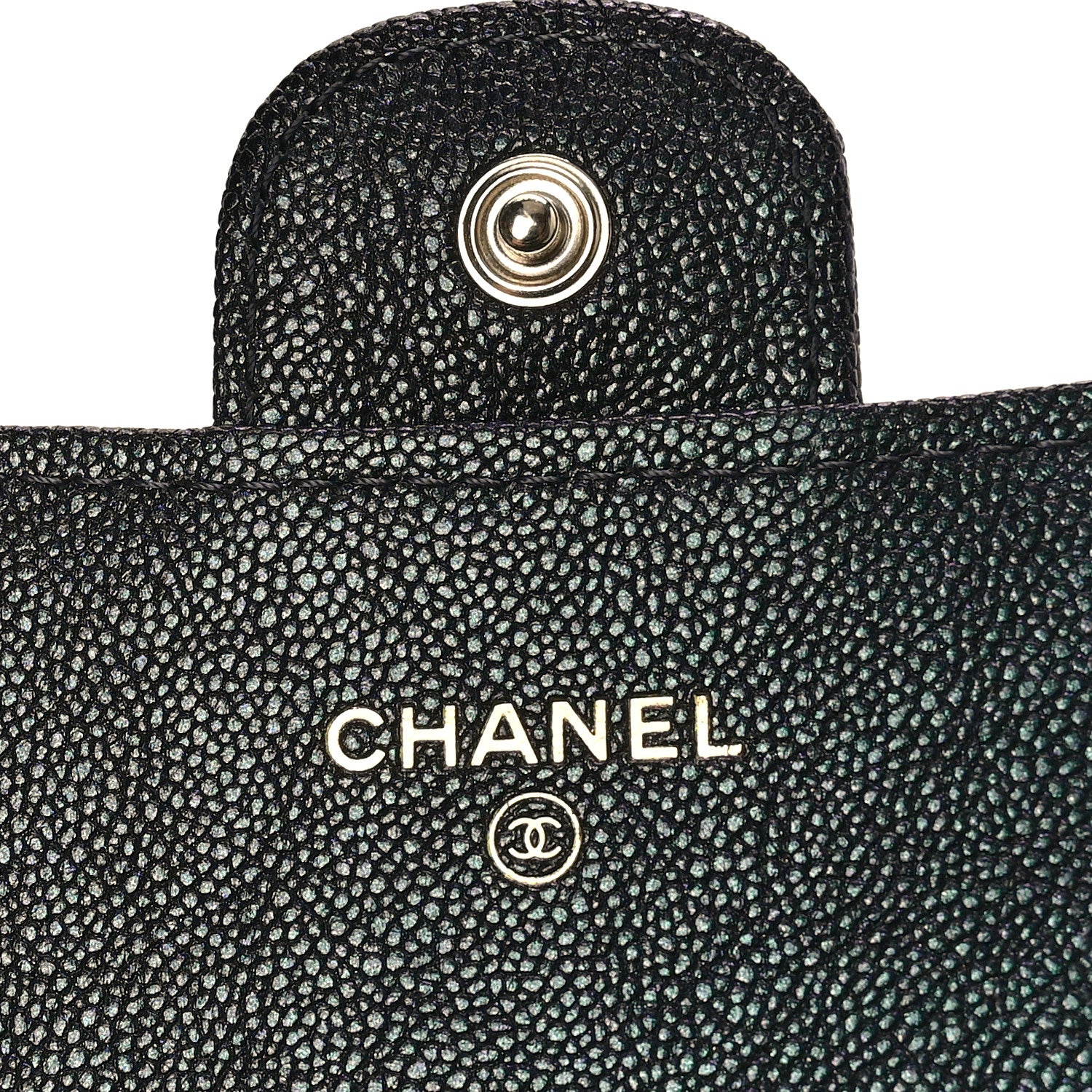 Chanel Iridescent Caviar Quilted Large Gusset Flap Wallet Black 6 of 10
