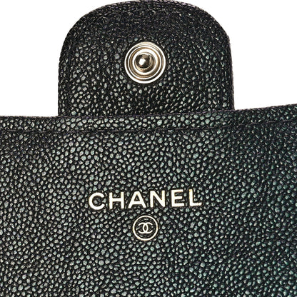 Chanel Iridescent Caviar Quilted Large Gusset Flap Wallet Black 6 of 10