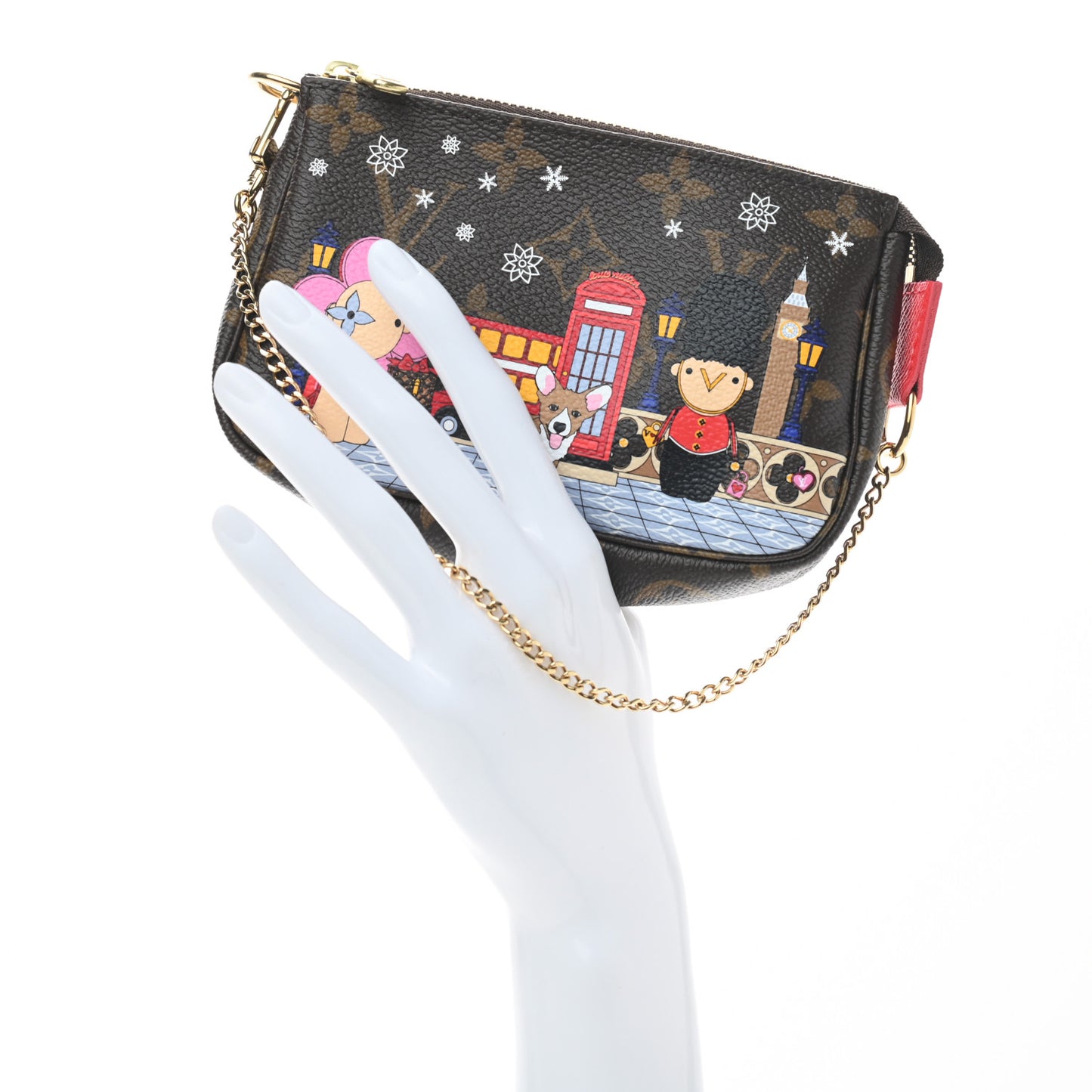Monogram 2021 Christmas Animation London Mini Pochette Accessories Red