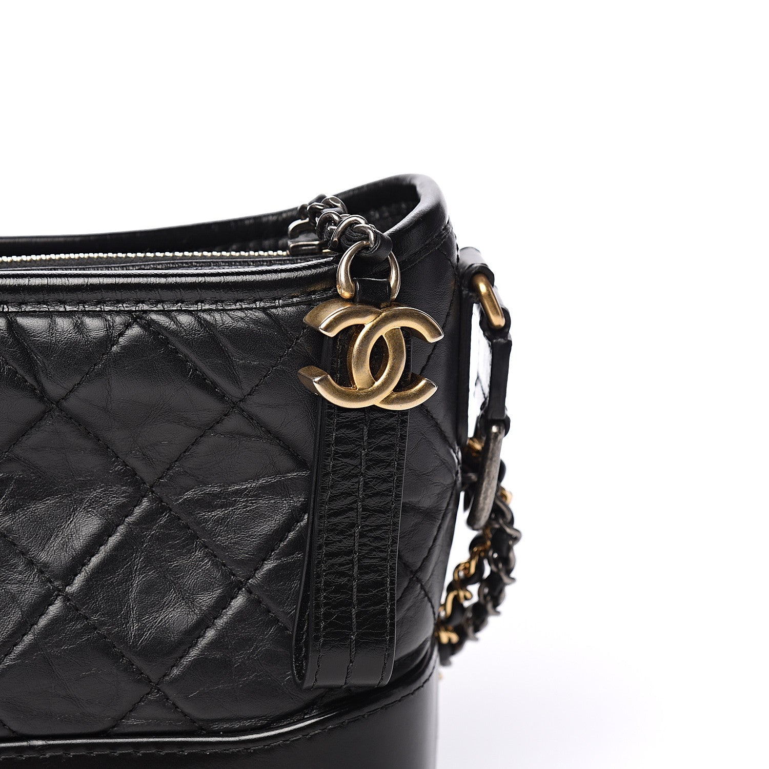 Chanel Aged Calfskin Quilted Small Gabrielle Hobo Black 9 of 9