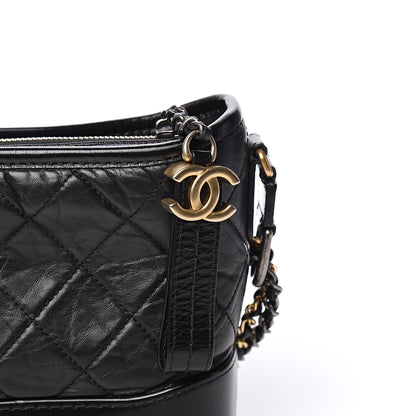 Chanel Aged Calfskin Quilted Small Gabrielle Hobo Black 9 of 9