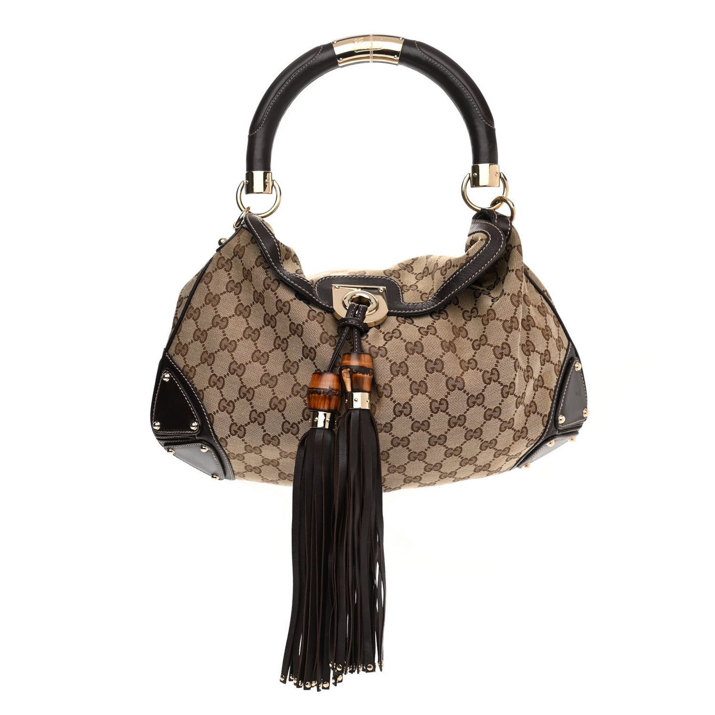 Monogram Medium Indy Top Handle Hobo Dark Brown