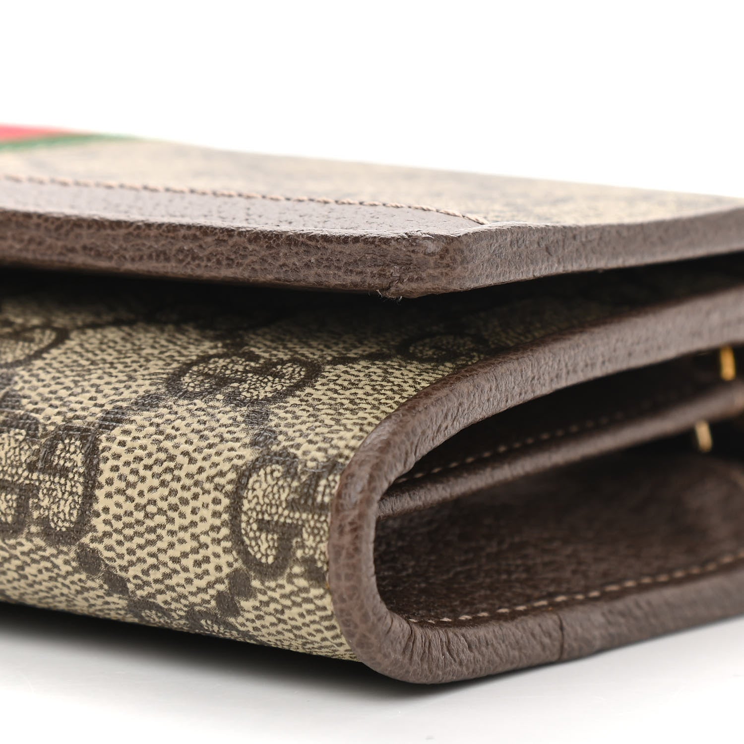 Gucci GG Supreme Monogram Web Ophidia Wallet On Chain Brown 11 of 14