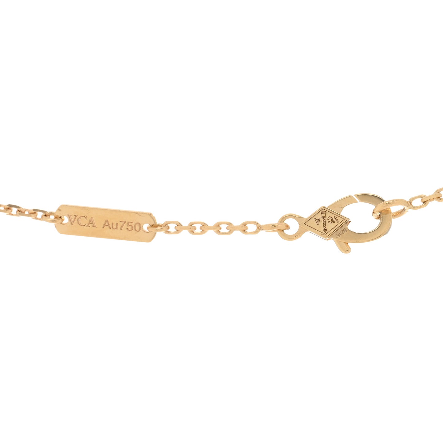 18K Yellow Gold Black Onyx Vintage Alhambra Pendant Necklace
