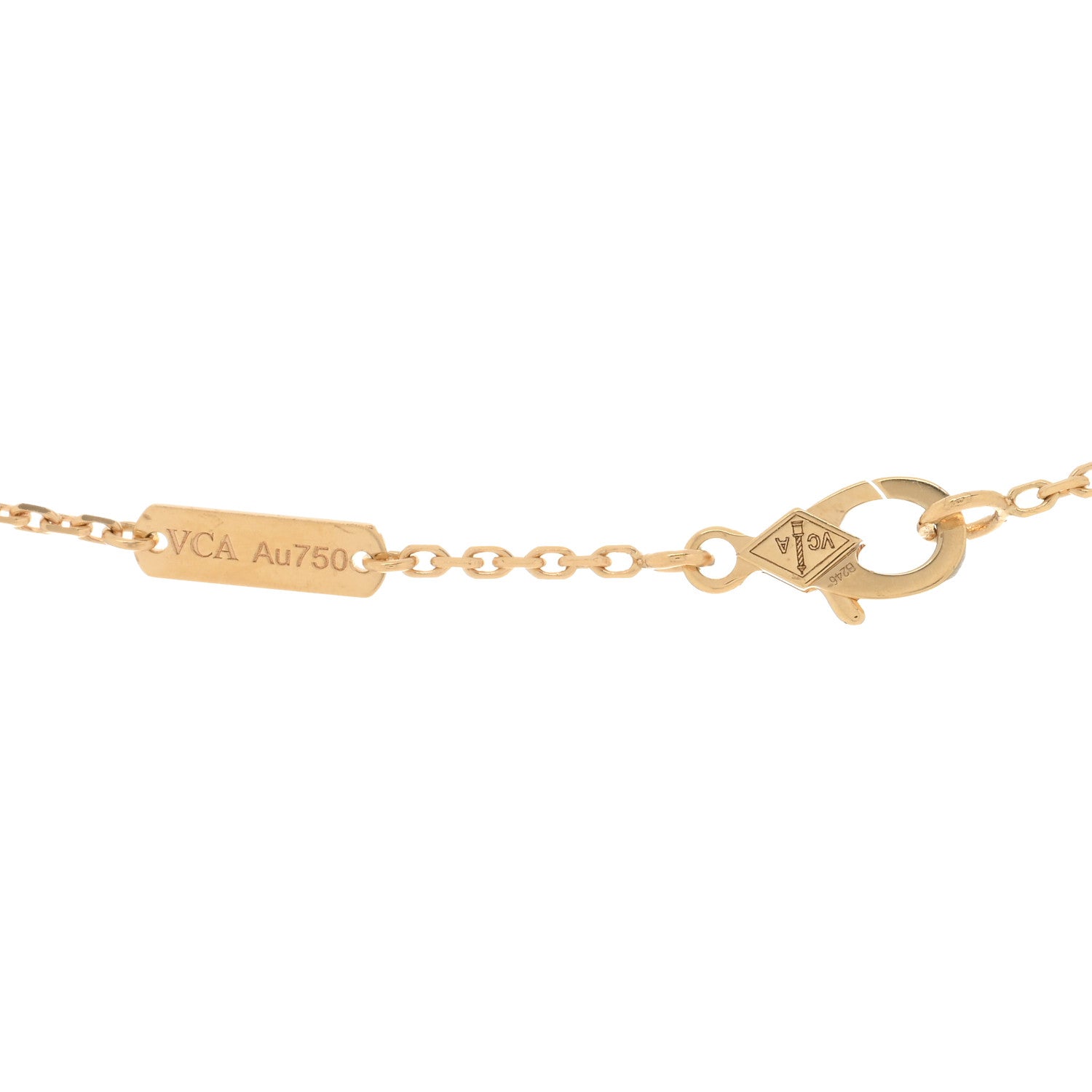 Van Cleef & Arpels 18K Yellow Gold Black Onyx Vintage Alhambra Pendant Necklace 3 of 3