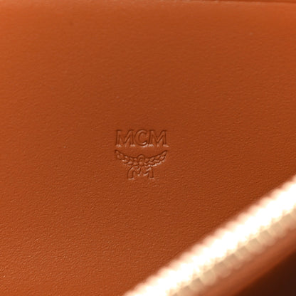 MCM Visetos Large Zip Around Wallet Cognac 6 of 10