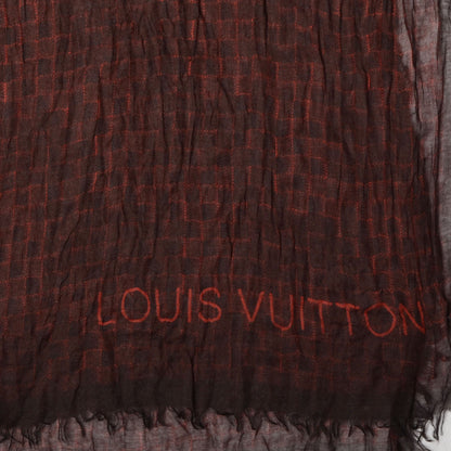 Louis Vuitton Cashmere Silk Etole Stole Damier Rouge 4 of 12