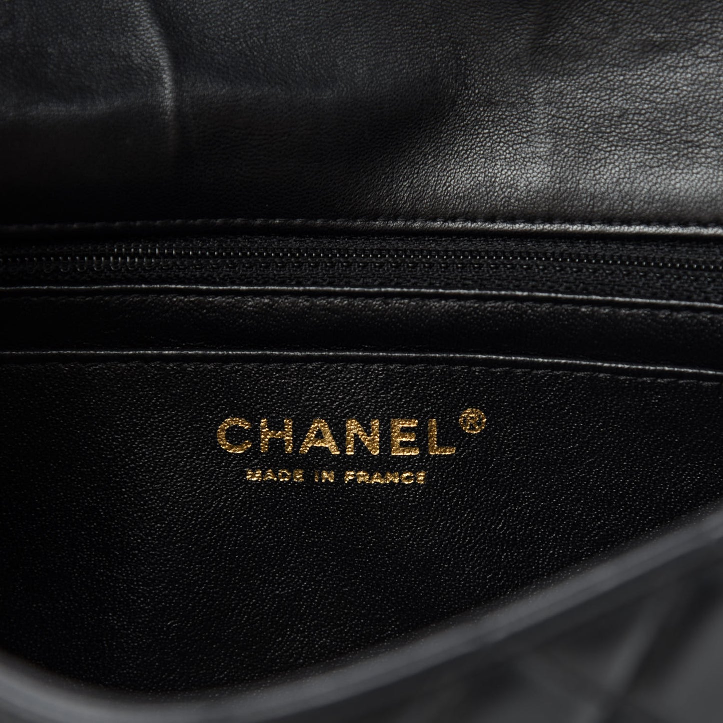 Lambskin Quilted Mini Rectangular Flap Black