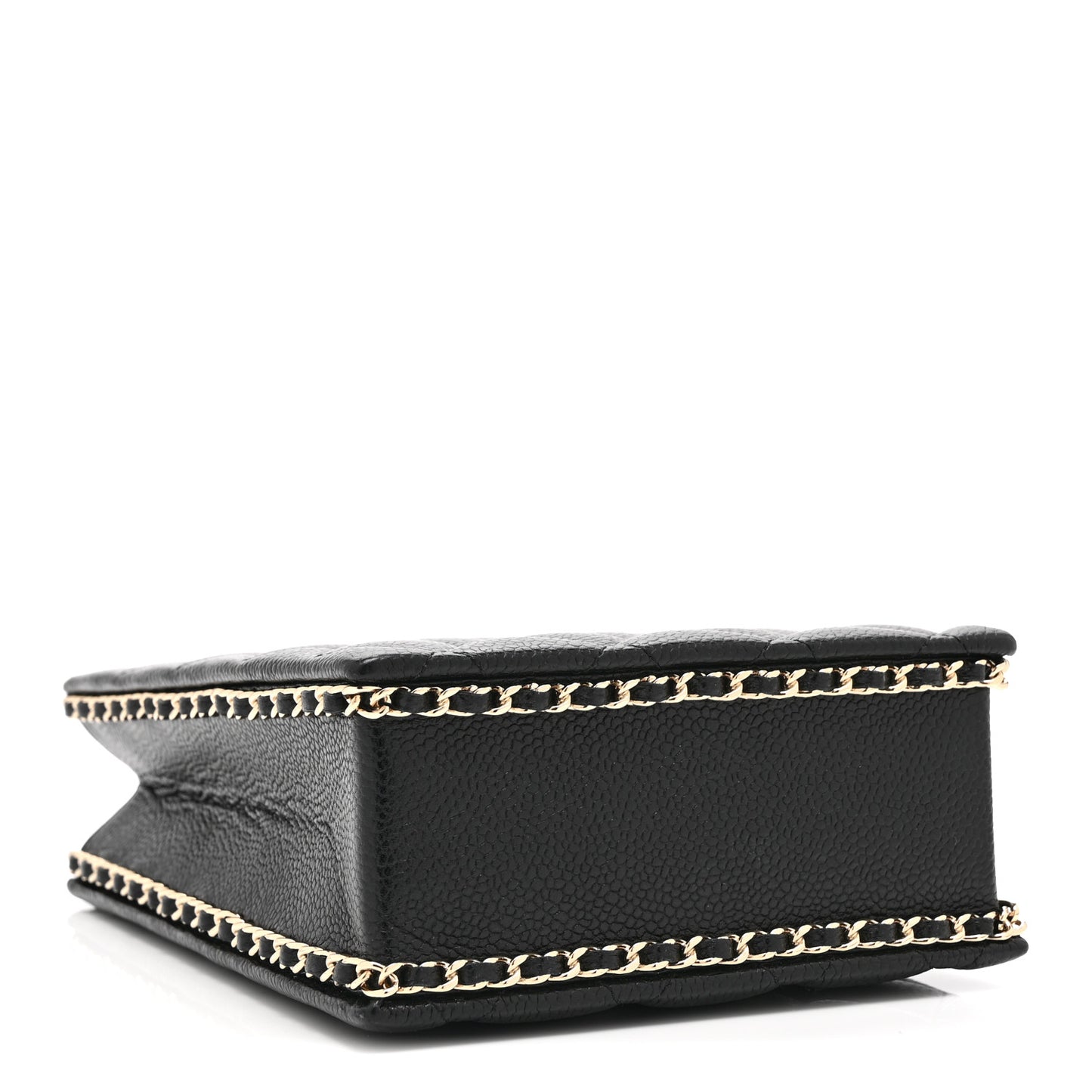 Caviar Quilted Evening Box Bag Black
