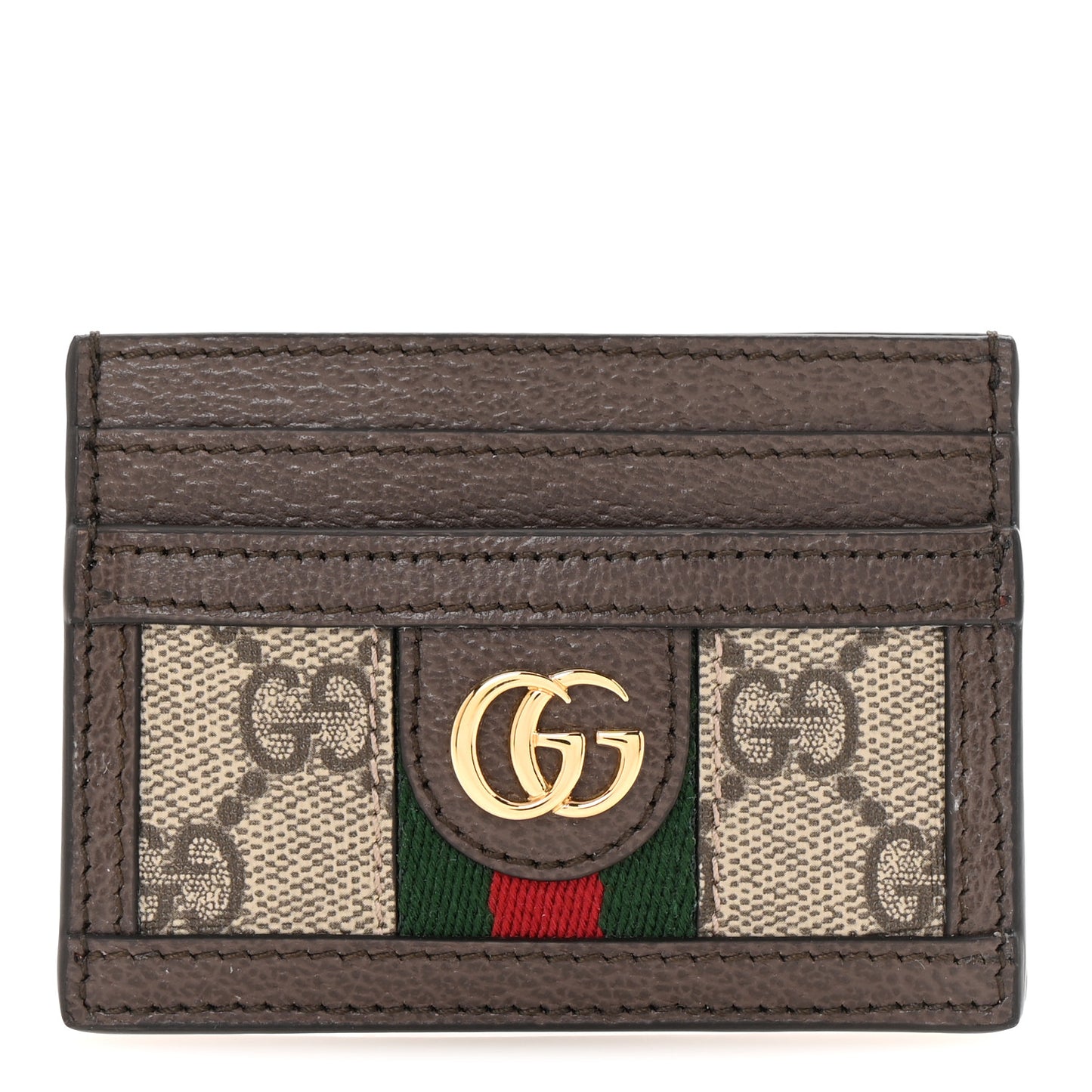 GG Supreme Monogram Ophidia Card Holder Brown
