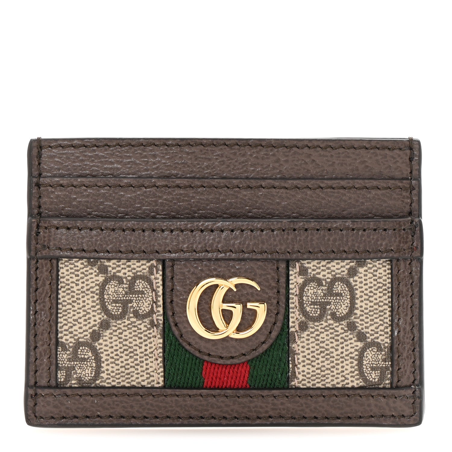 Gucci GG Supreme Monogram Ophidia Card Holder Brown 1 of 6