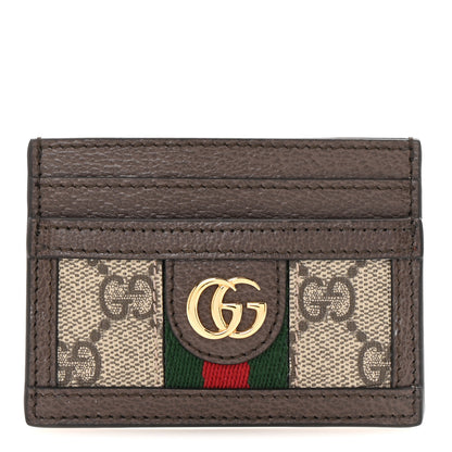 Gucci GG Supreme Monogram Ophidia Card Holder Brown 1 of 6