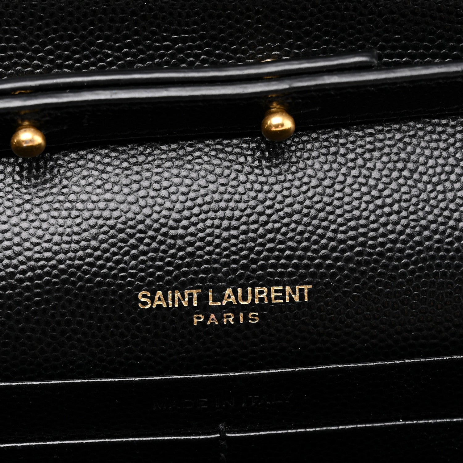 Saint Laurent Grain De Poudre Matelasse Chevron Monogram Chain Wallet Black 6 of 10