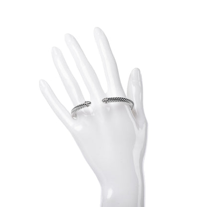 David Yurman Sterling Silver Diamond 5mm Cable Classics Dome Bracelet 2 of 5