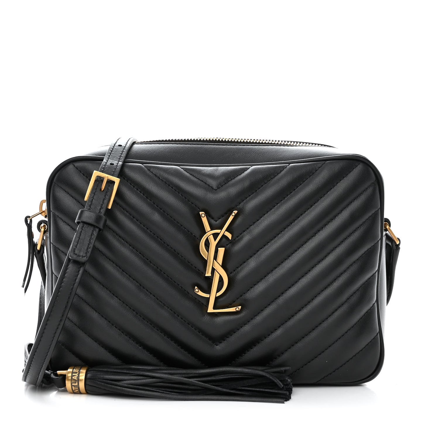 Calfskin Matelasse Monogram Lou Camera Bag Black