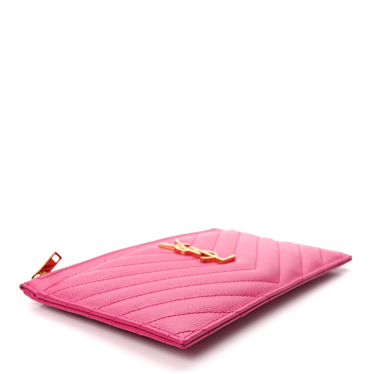 Grain De Poudre Chevron Monogram Bill Pouch Fuxia Couture