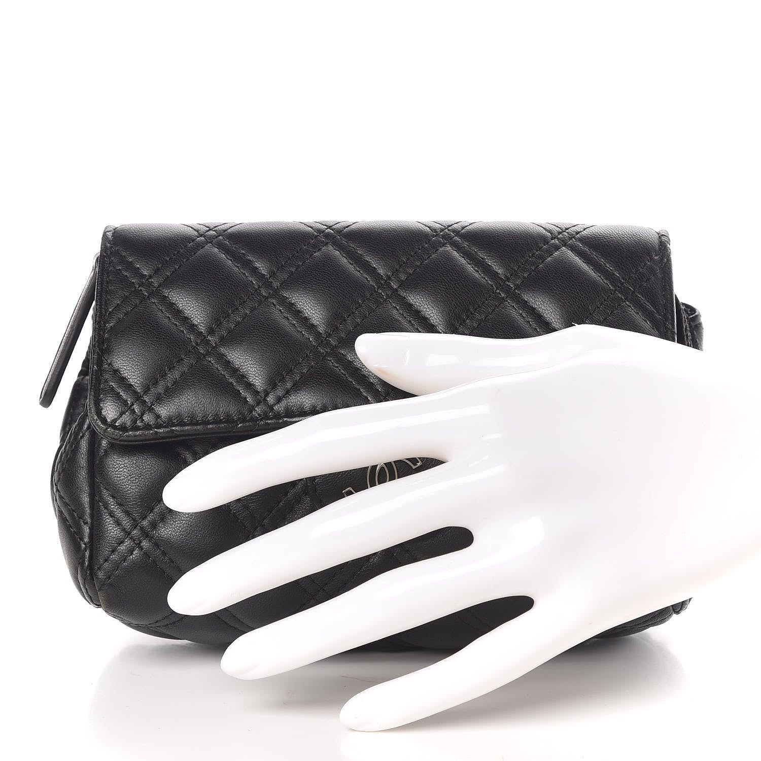 Chanel Lambskin Quilted Flap Cosmetic Case Black 2 of 8
