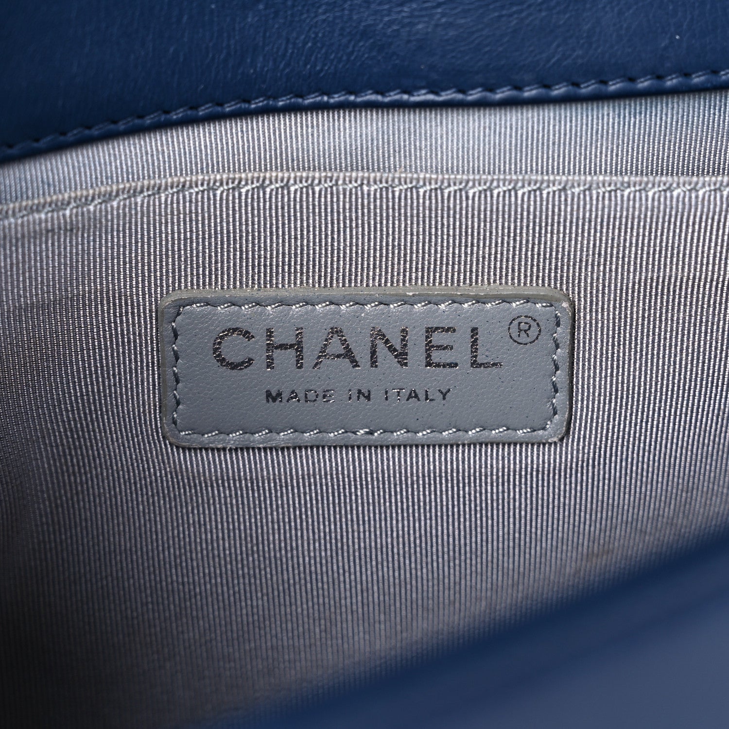 Chanel Calfskin Double Stitch Medium Boy Flap Navy Blue 6 of 16