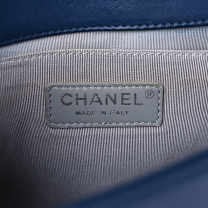 Chanel Calfskin Double Stitch Medium Boy Flap Navy Blue 6 of 16