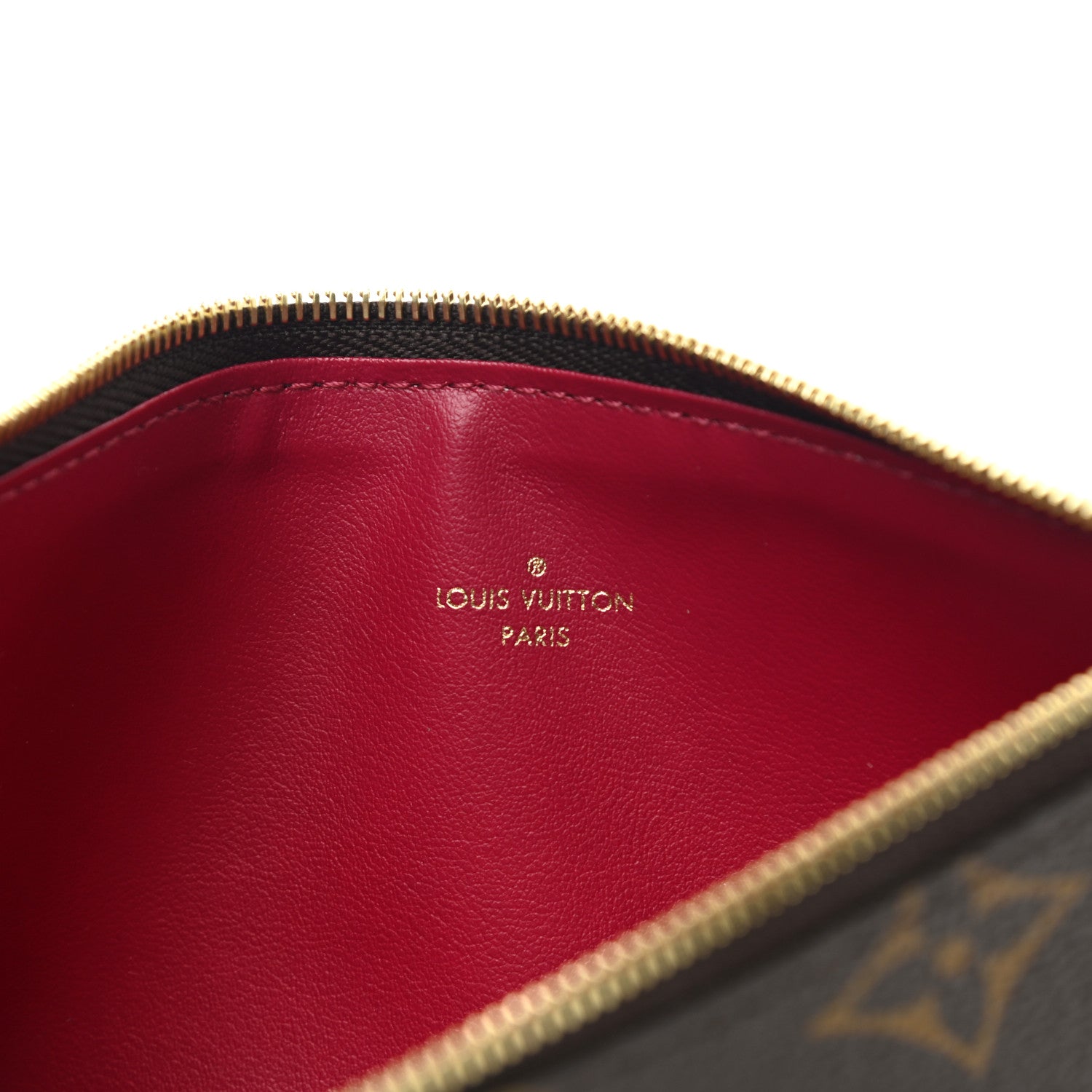 Louis Vuitton Monogram Felicie Chain Wallet Zippered Insert Fuchsia 6 of 6