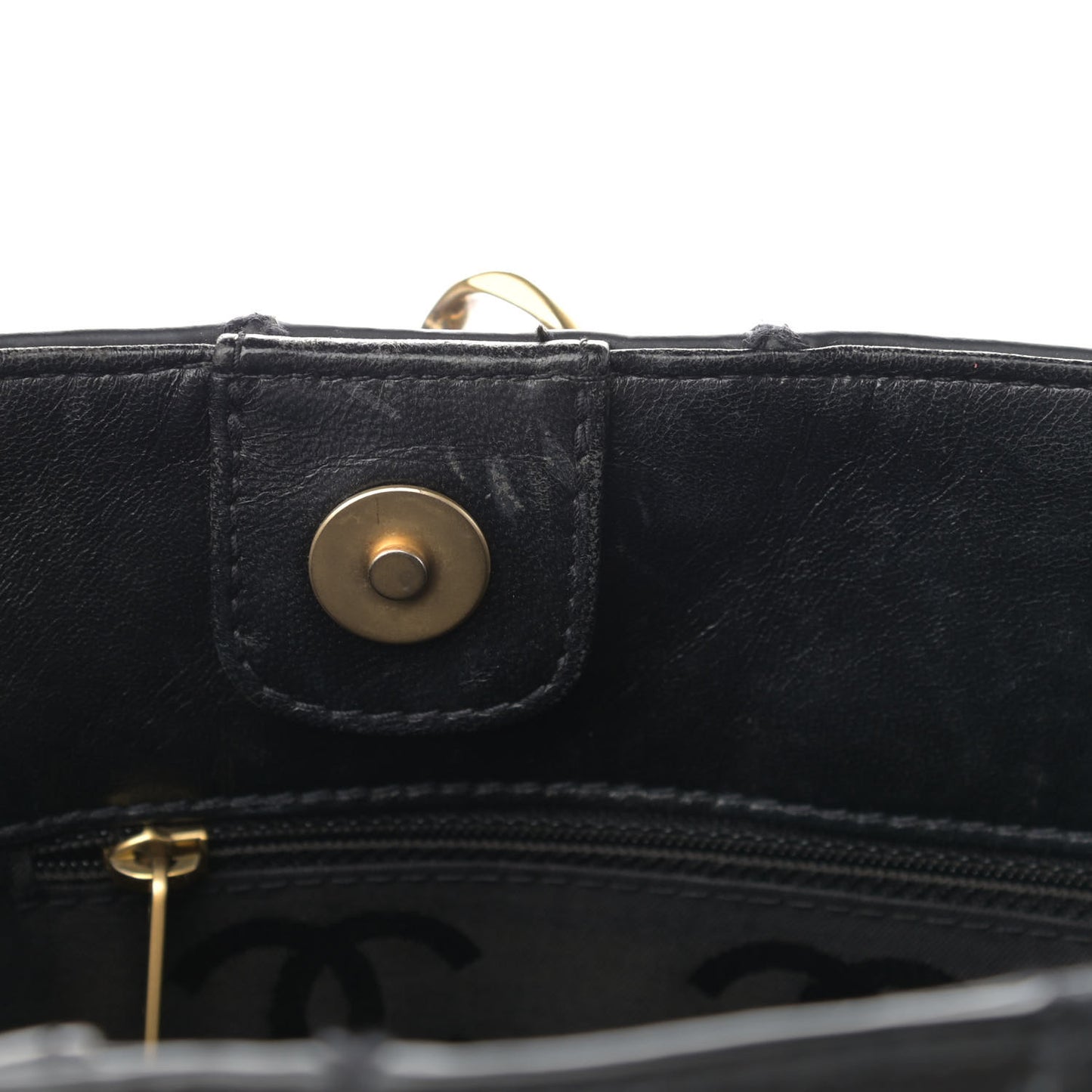 Calfskin Stitch Surpique Tote Black