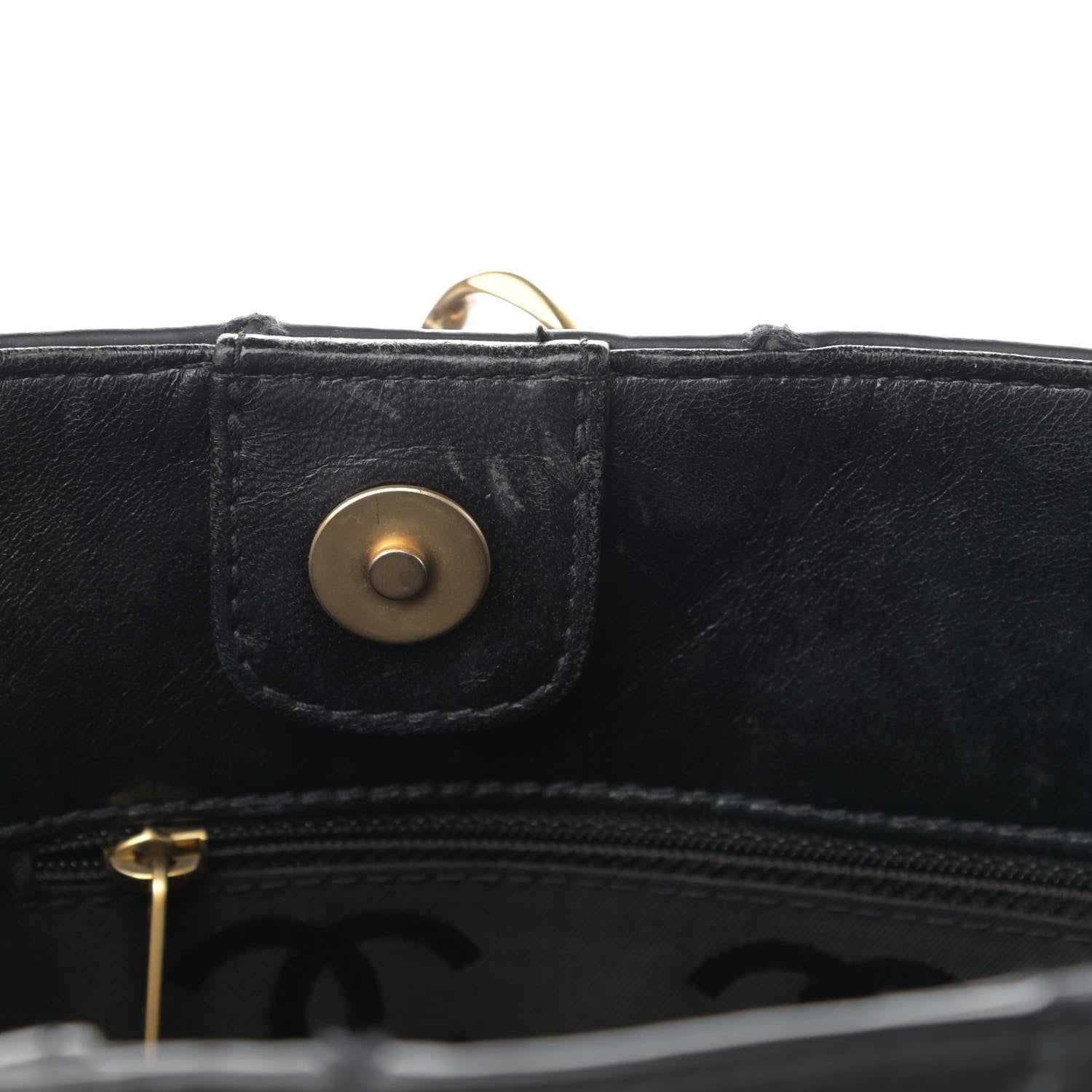 Chanel Calfskin Stitch Surpique Tote Black 15 of 21