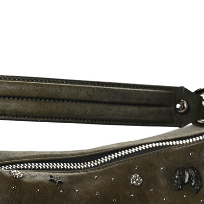 Jimmy Choo Calfskin Studded Sky Hobo Dark Green 13 of 16