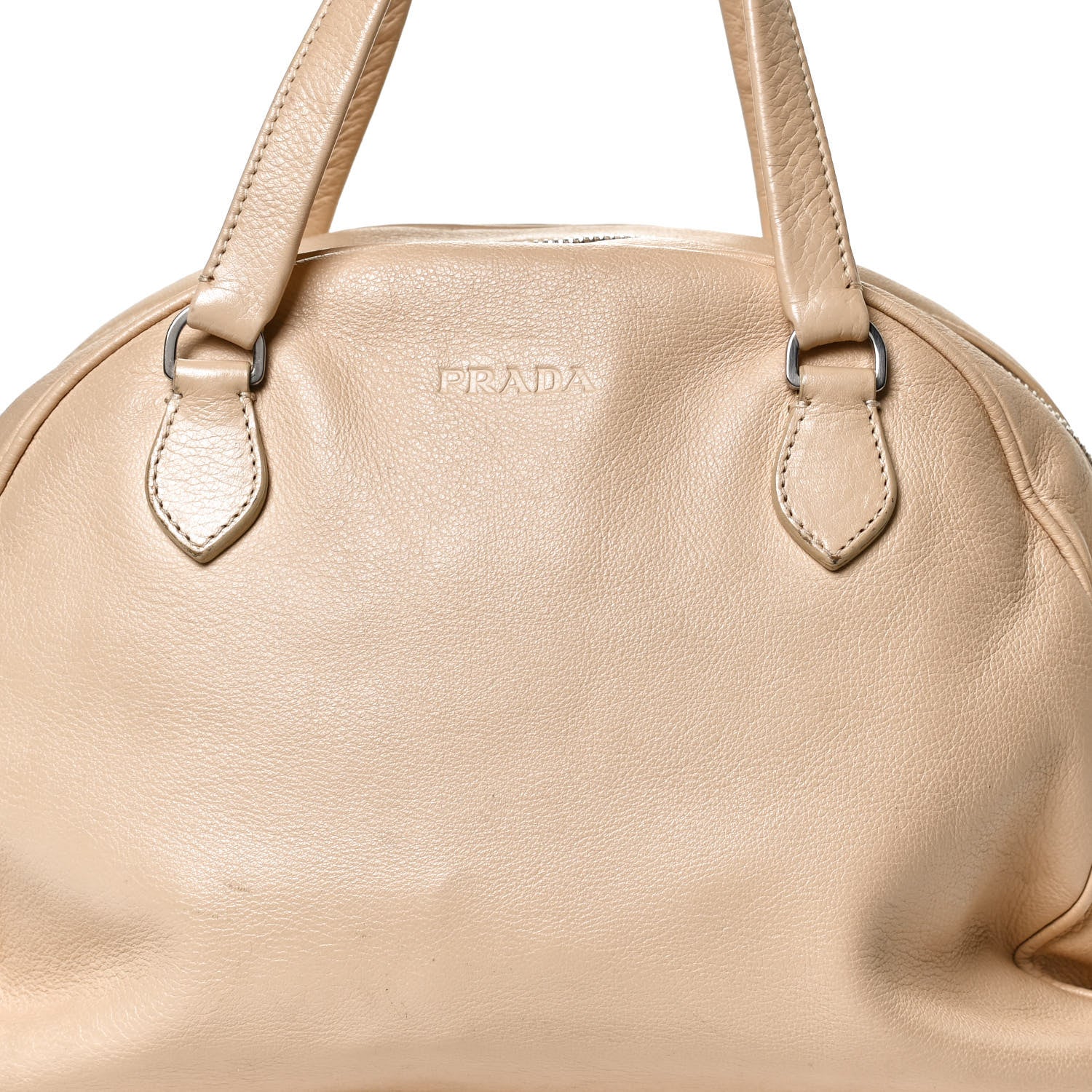 Prada Vitello Daino Bowler Bag Quarzo 12 of 12