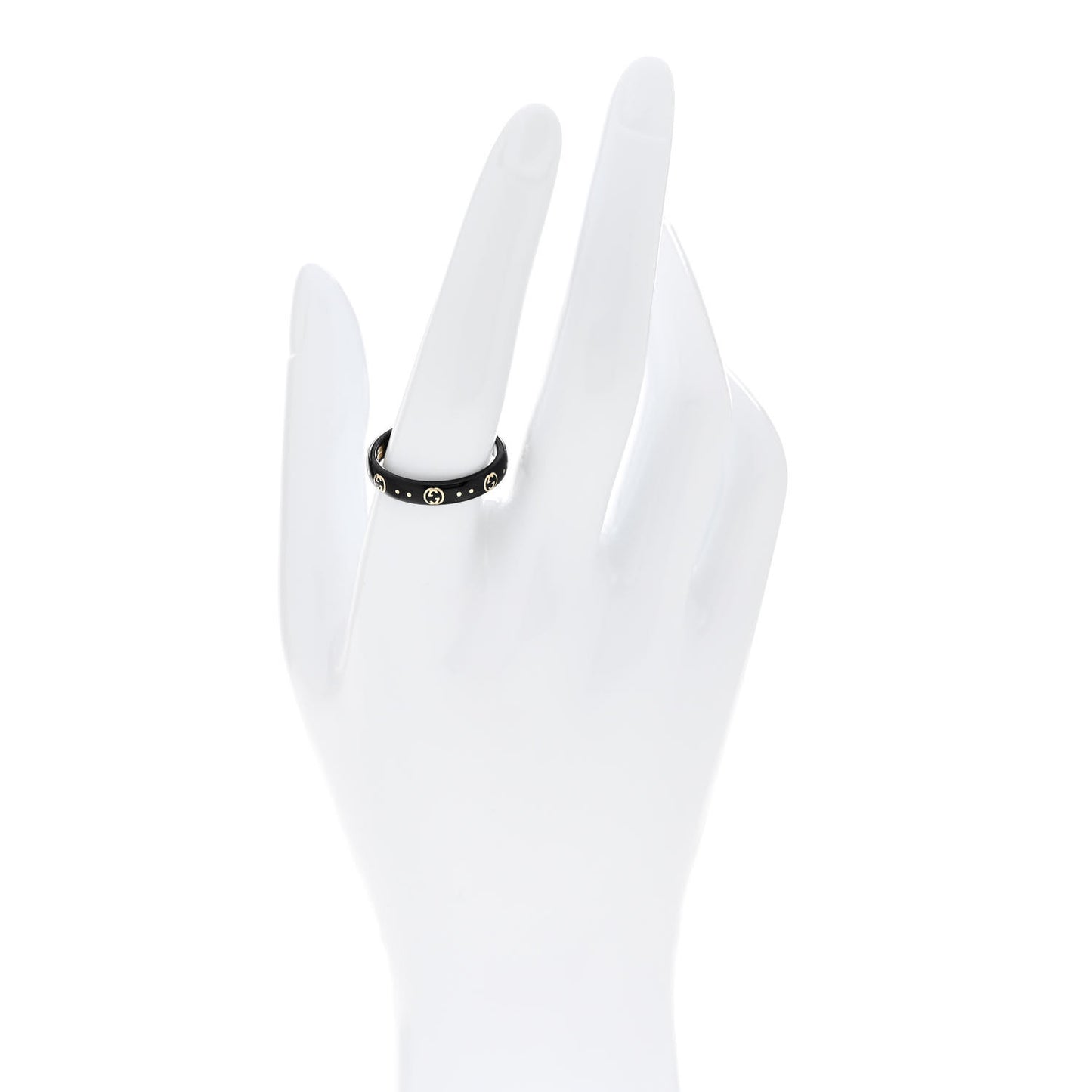 18K Yellow Gold Synthetic Corundum Icon Ring 60 9 Black