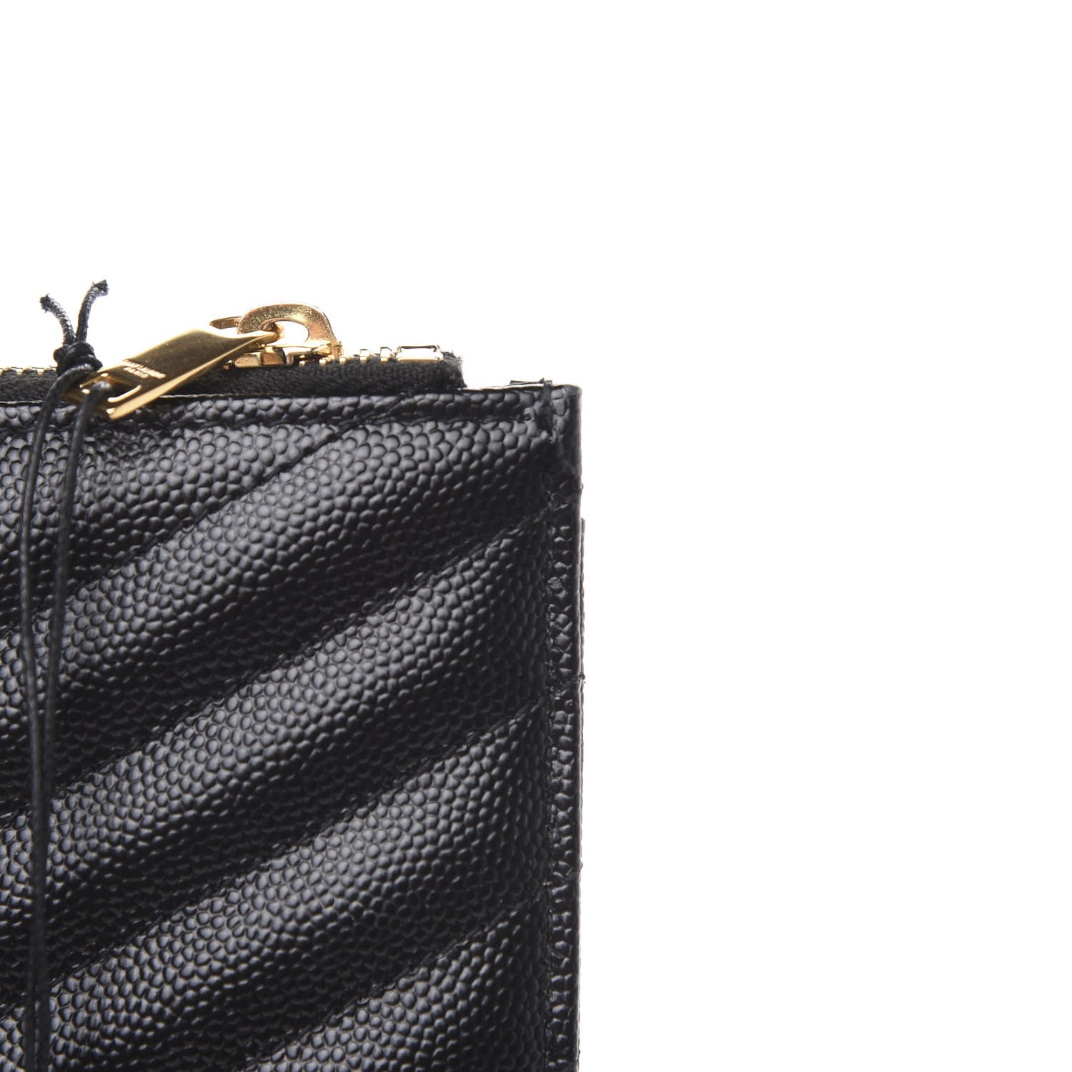 Saint Laurent Grain De Poudre Chevron Monogram Bill Pouch Black 7 of 9
