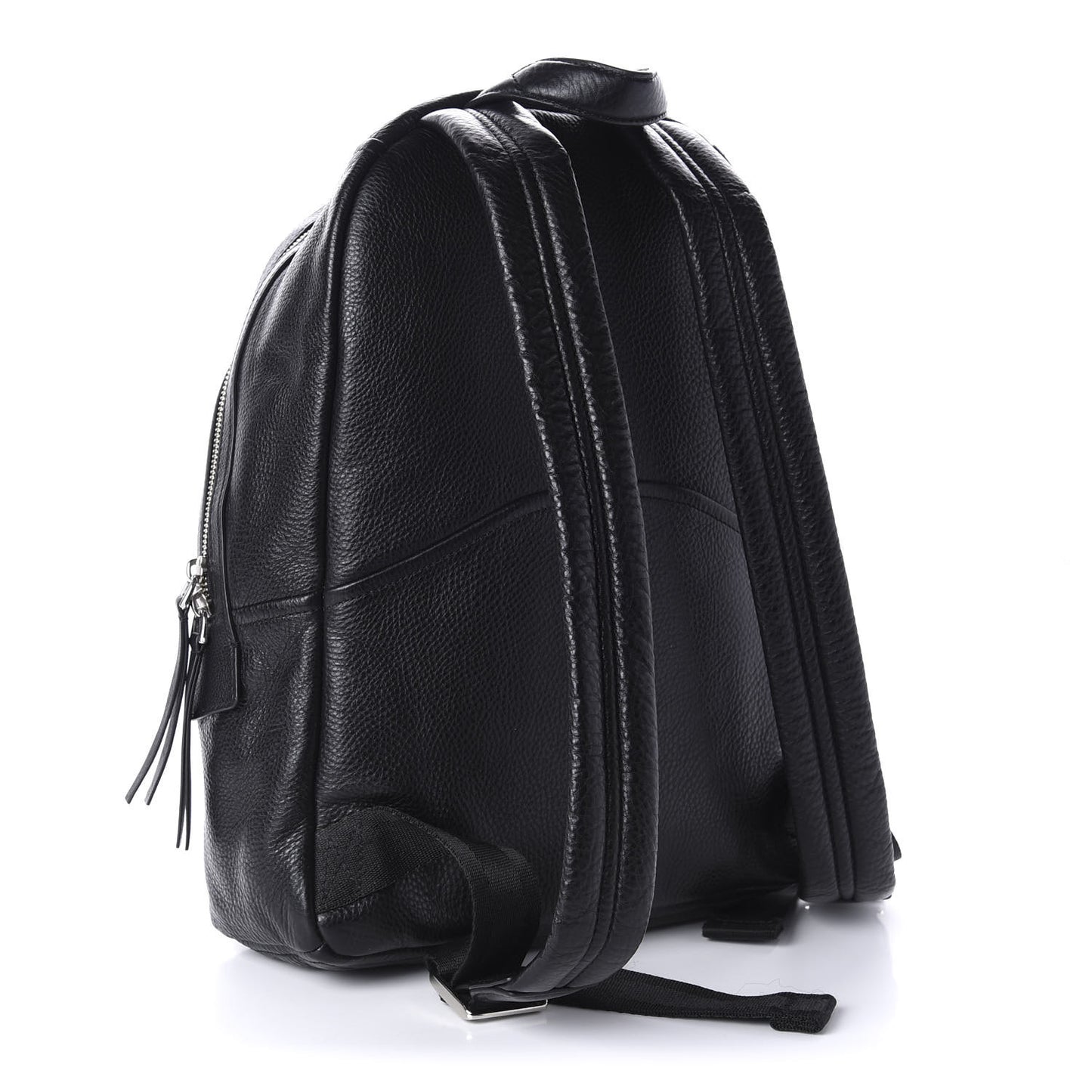 Pebbled Calfskin Biker Backpack Black