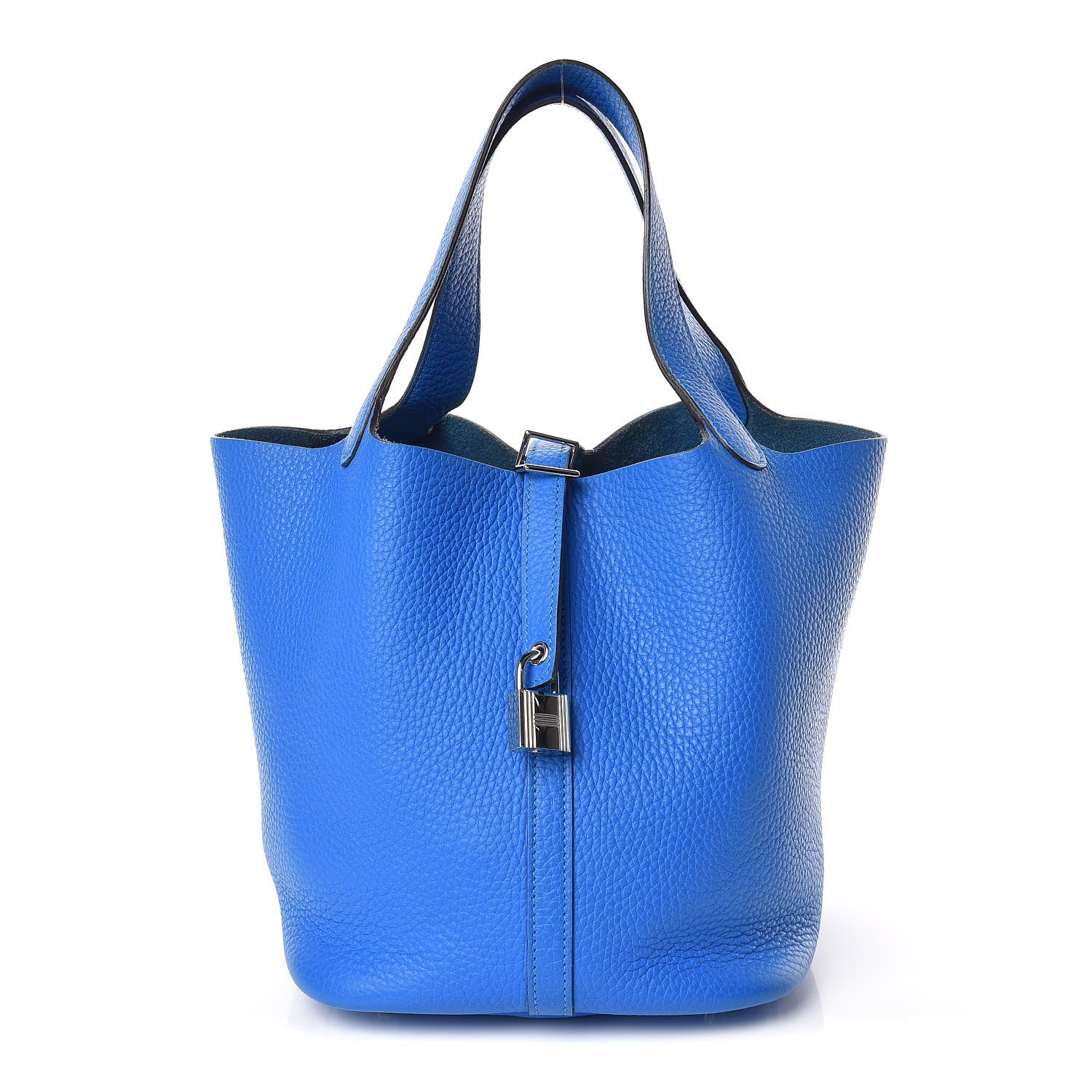 Hermes Taurillon Clemence Picotin Lock 22 MM Bleu Hydra 1 of 9