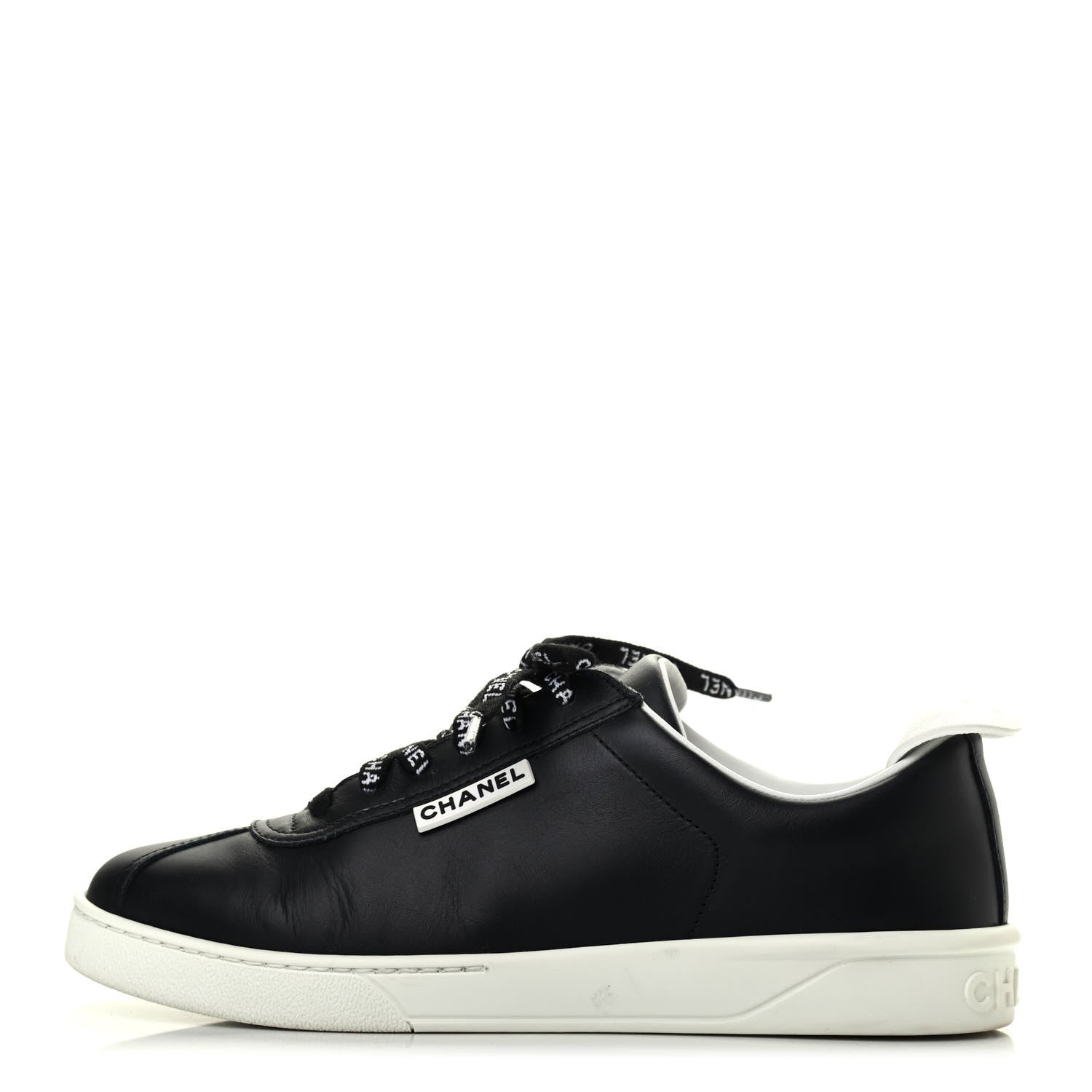 Chanel Calfskin CC Womens Sneakers 38 Black 1 of 4