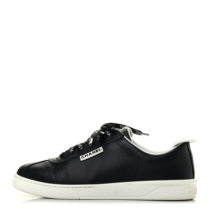 Chanel Calfskin CC Womens Sneakers 38 Black 1 of 4
