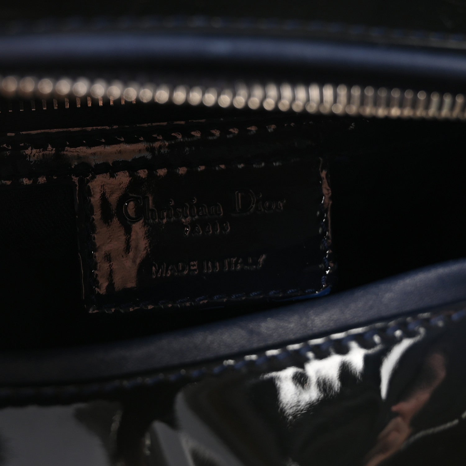 Christian Dior Patent Cannage Medium Lady Dior Navy Blue 6 of 9