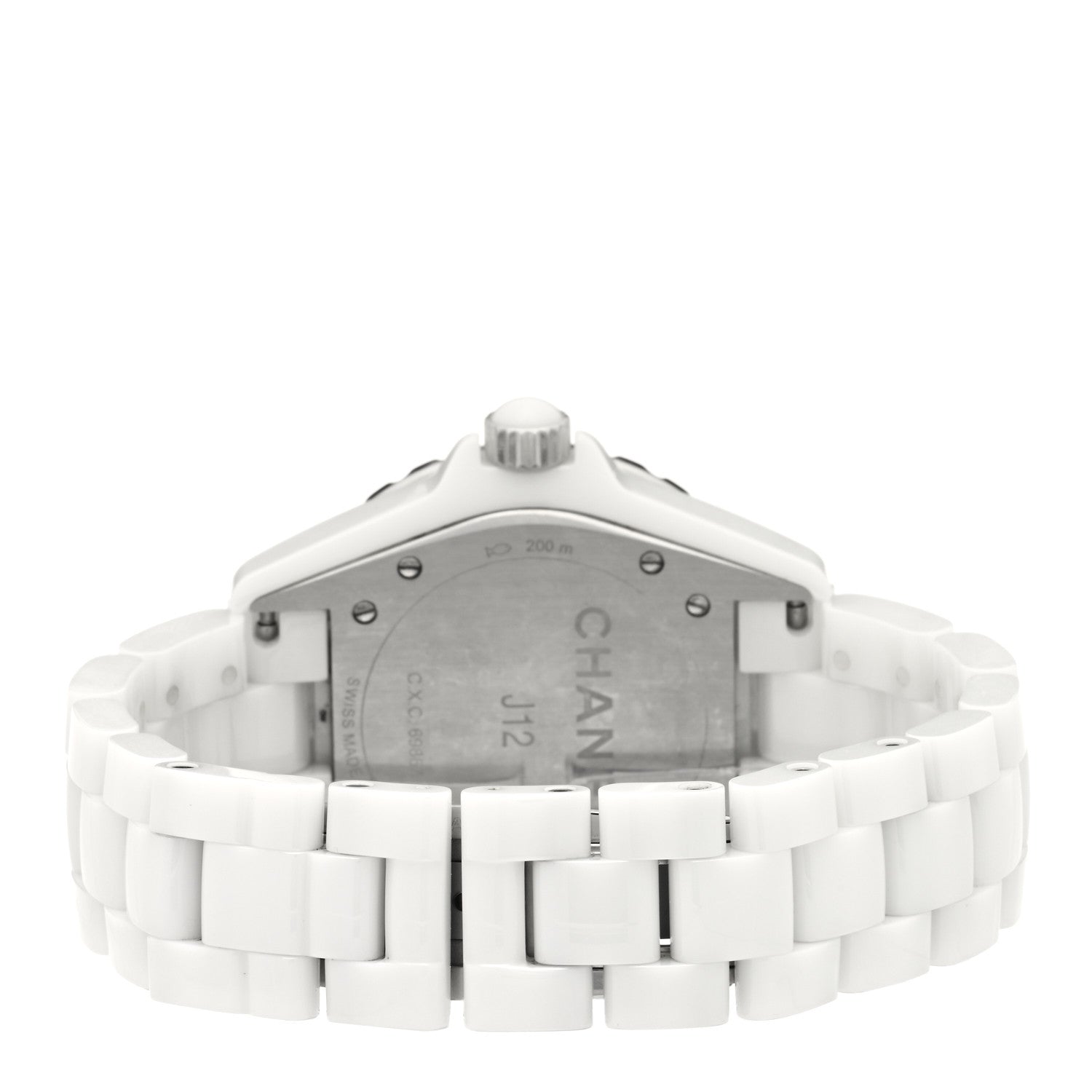 Chanel Stainless Steel Ceramic Diamond 38mm J12 Automatic Watch White 3 of 4