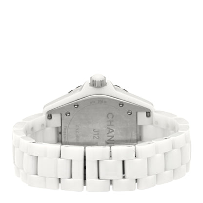 Chanel Stainless Steel Ceramic Diamond 38mm J12 Automatic Watch White 3 of 4