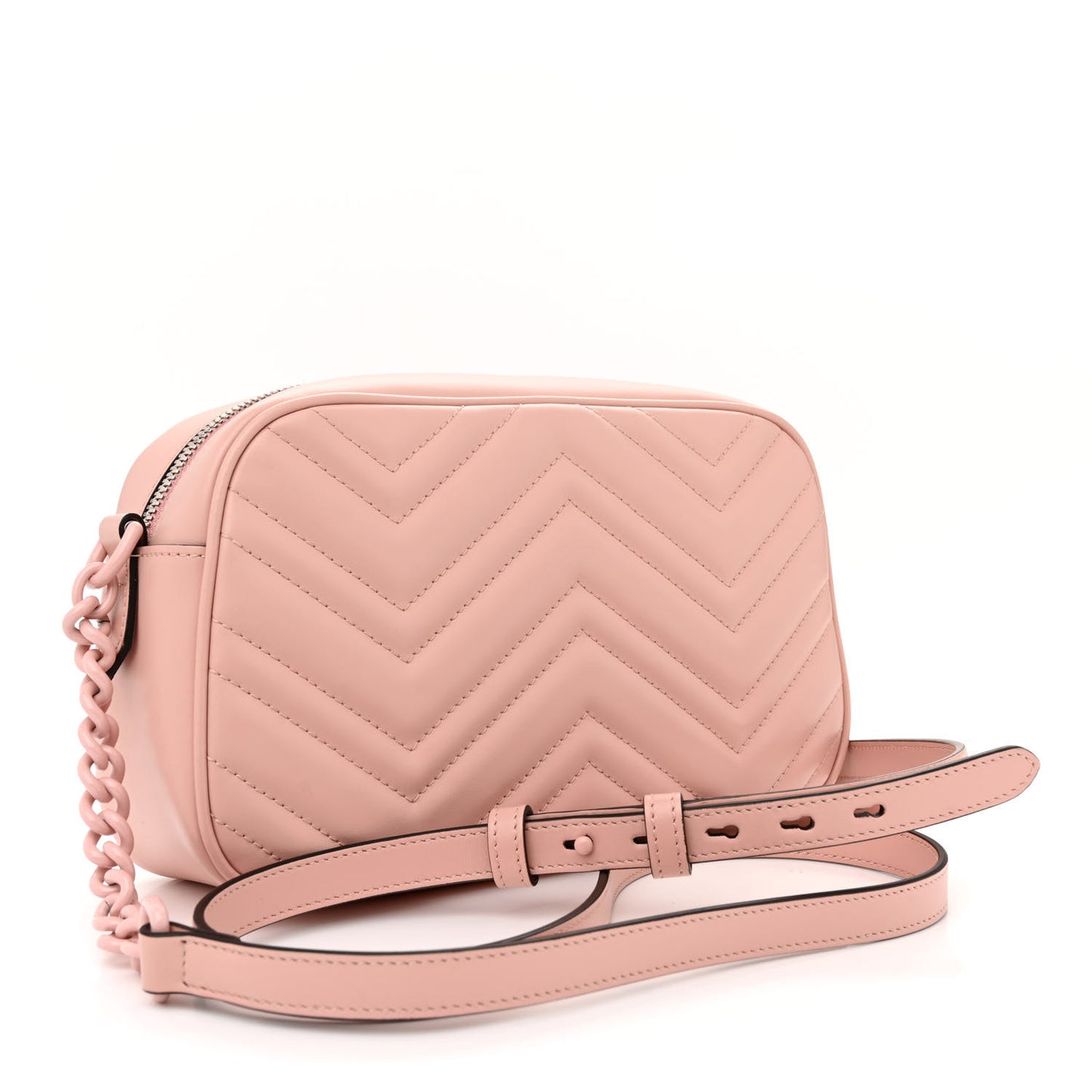 Calfskin Matelasse Monochrome Small GG Marmont Chain Shoulder Bag Perfect Pink
