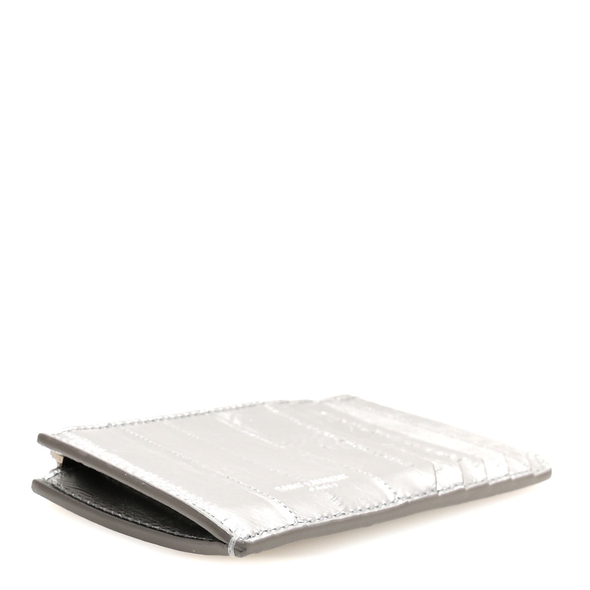 Saint Laurent Eel 5 Fragments Zip Pouch Card Silver 4 of 7