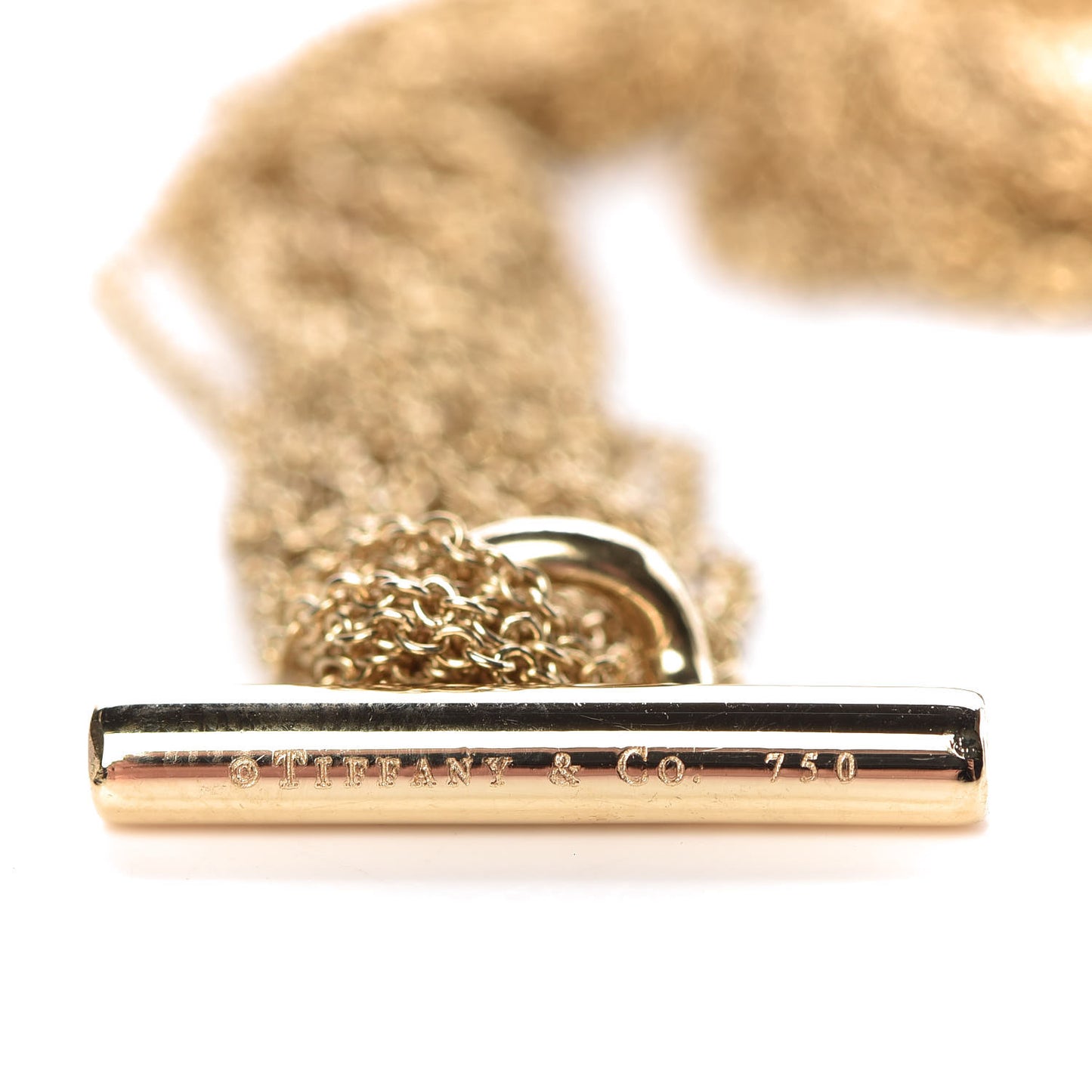18K Yellow Gold Heart Mesh Toggle Necklace